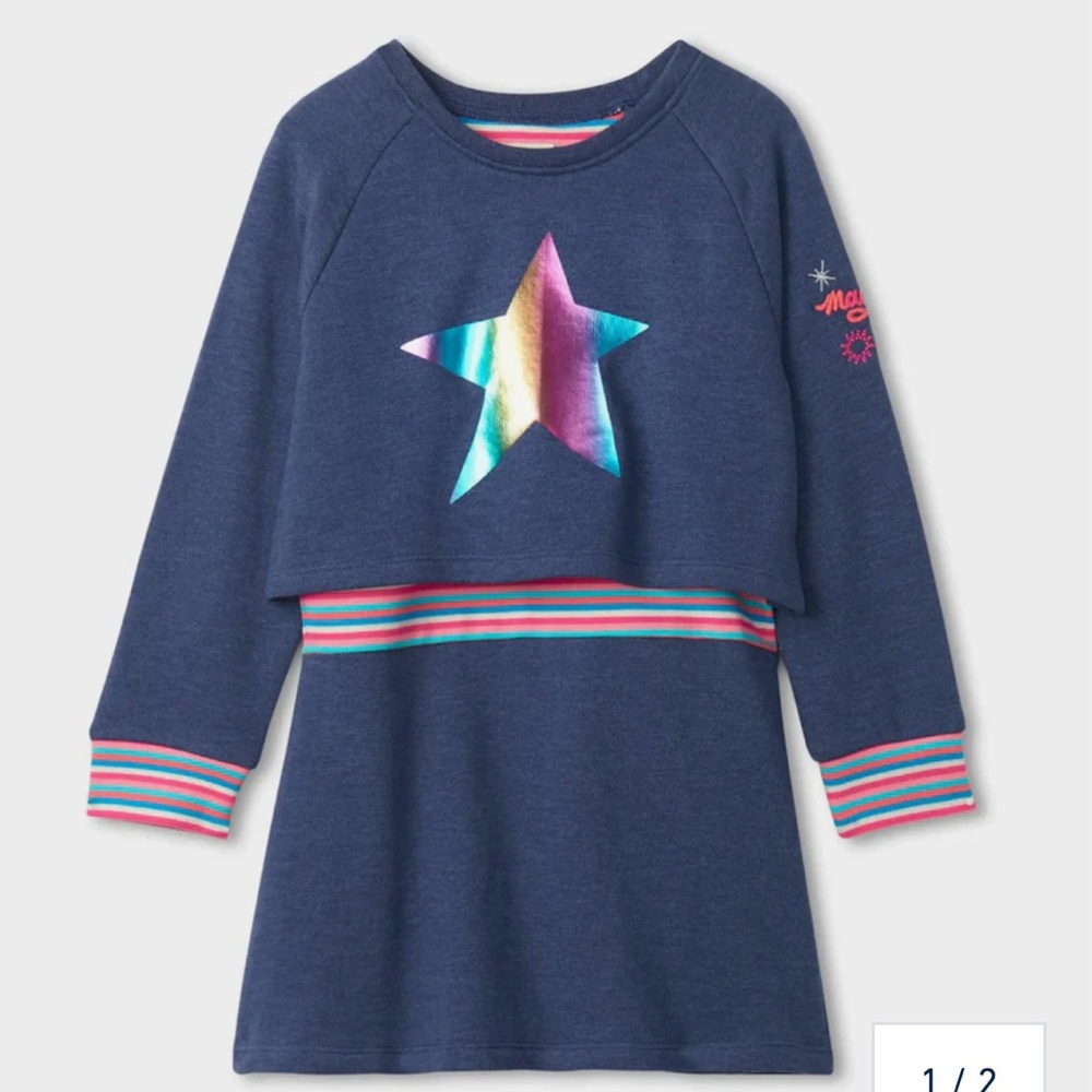 Hatley Brilliant‎ Star Rib Dress Girls Size 5
